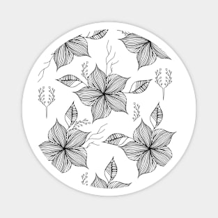 Flower Artwork line illustration Magnet